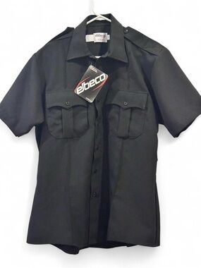 Elbeco Men's Black Short Sleeve Utility Dress Shirt